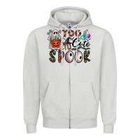 Dove Grey too cute to spook Zipper Hoodie - CowhideDigitalArt