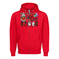 Red too cute to spook Zipper Hoodie - CowhideDigitalArt