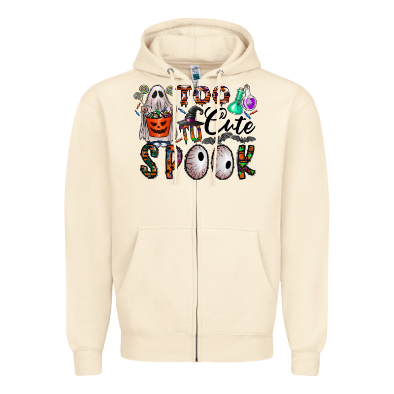 Too Cute To Spook Zipper Hoodie by CowhideDigitalArt | Teevron