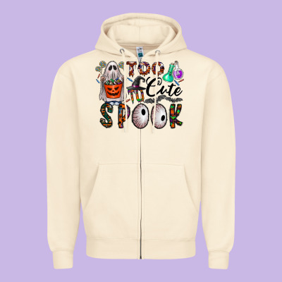 Too Cute To Spook Zipper Hoodie Designed By Cowhidedigitalart