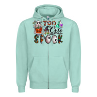 Seafoam too cute to spook Zipper Hoodie - CowhideDigitalArt