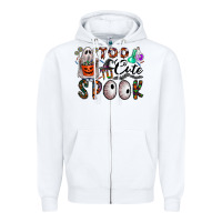 White too cute to spook Zipper Hoodie - CowhideDigitalArt