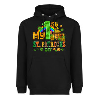 Black my first st patricks day with coins and shamrocks Heavyweight Hoodie - AdoDesignShop