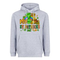 Heather Grey my first st patricks day with coins and shamrocks Heavyweight Hoodie - AdoDesignShop