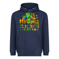 Navy my first st patricks day with coins and shamrocks Heavyweight Hoodie - AdoDesignShop