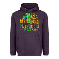 Plum my first st patricks day with coins and shamrocks Heavyweight Hoodie - AdoDesignShop