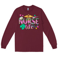 Burgundy nurse life Long Sleeve Tee - texasbilliewilder