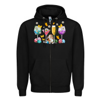 Black Easter wine glasses Easter Day Zipper Hoodie - Neo Western