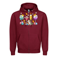 Burgundy Easter wine glasses Easter Day Zipper Hoodie - Neo Western