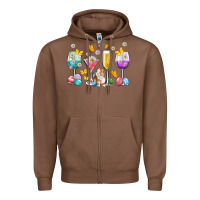 Chestnut Easter wine glasses Easter Day Zipper Hoodie - Neo Western