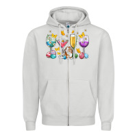 Dove Grey Easter wine glasses Easter Day Zipper Hoodie - Neo Western