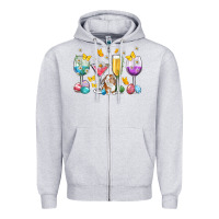Heather Grey Easter wine glasses Easter Day Zipper Hoodie - Neo Western