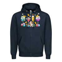 Navy Easter wine glasses Easter Day Zipper Hoodie - Neo Western