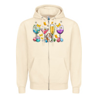 Sandshell Easter wine glasses Easter Day Zipper Hoodie - Neo Western