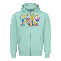 Seafoam Easter wine glasses Easter Day Zipper Hoodie - Neo Western