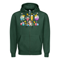 Sports Green Easter wine glasses Easter Day Zipper Hoodie - Neo Western