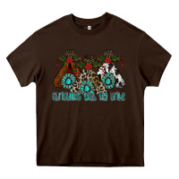Chocolate Brown Christmas With Tribe Heavy Core Tee - CowhideDigitalArt