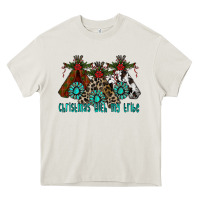 Cream Christmas With Tribe Heavy Core Tee - CowhideDigitalArt