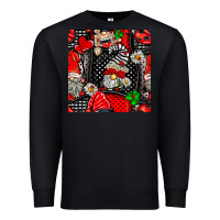 Black ladybug gnomes seamless pattern Premium Sweatshirt - BundleAndBundleShop