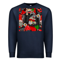 Navy ladybug gnomes seamless pattern Premium Sweatshirt - BundleAndBundleShop