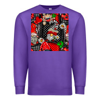 Purple ladybug gnomes seamless pattern Premium Sweatshirt - BundleAndBundleShop
