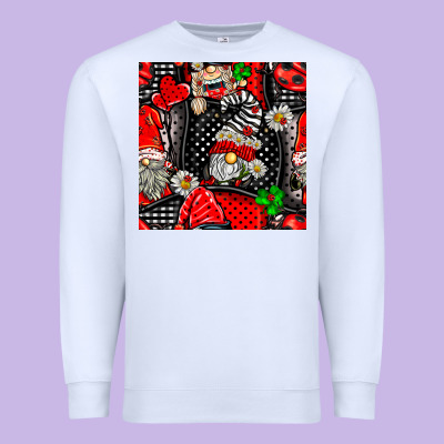 Ladybug Gnomes Seamless Pattern Premium Sweatshirt Designed By Bundleandbundleshop