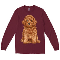 Burgundy toy poodle Long Sleeve Tee - RanaPortraitStore