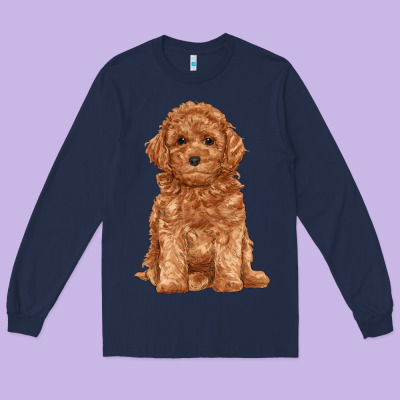 Toy Poodle Long Sleeve Tee Designed By Ranaportraitstore