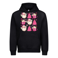 Black retro doodle pink christmas Urban Hoodie - MaliasSmallBusiness