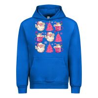 Cobalt retro doodle pink christmas Urban Hoodie - MaliasSmallBusiness