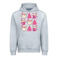 Heather Grey retro doodle pink christmas Urban Hoodie - MaliasSmallBusiness