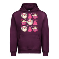 Mauve Wine retro doodle pink christmas Urban Hoodie - MaliasSmallBusiness