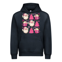 Navy retro doodle pink christmas Urban Hoodie - MaliasSmallBusiness
