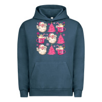 Pigment Midnight Navy retro doodle pink christmas Urban Hoodie - MaliasSmallBusiness