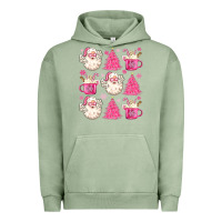 Pigment Oil Green retro doodle pink christmas Urban Hoodie - MaliasSmallBusiness