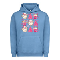 Pigment Pebble Blue retro doodle pink christmas Urban Hoodie - MaliasSmallBusiness