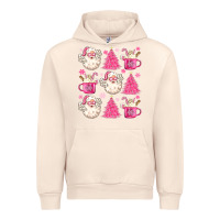 Sandshell retro doodle pink christmas Urban Hoodie - MaliasSmallBusiness