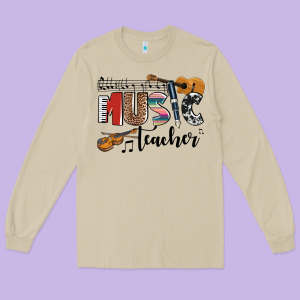 Music Teacher Long Sleeve Tee Designed By Adodesignshop