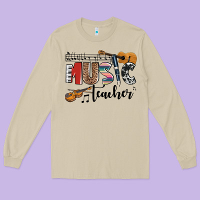 Music Teacher Long Sleeve Tee Designed By Adodesignshop