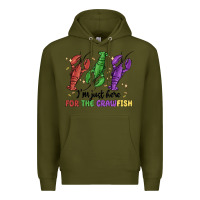 Army Green i'm just here for the crawfish Premium Hoodie - MaliasSmallBusiness