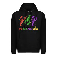 Black i'm just here for the crawfish Premium Hoodie - MaliasSmallBusiness