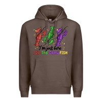 Coffee i'm just here for the crawfish Premium Hoodie - MaliasSmallBusiness