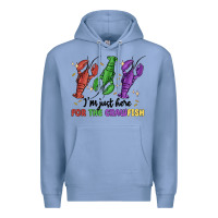 Colony Blue i'm just here for the crawfish Premium Hoodie - MaliasSmallBusiness