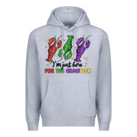 Heather Grey i'm just here for the crawfish Premium Hoodie - MaliasSmallBusiness