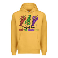 Mustard i'm just here for the crawfish Premium Hoodie - MaliasSmallBusiness