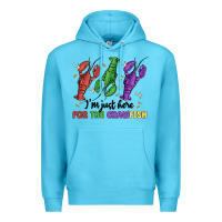Ocean Blue i'm just here for the crawfish Premium Hoodie - MaliasSmallBusiness