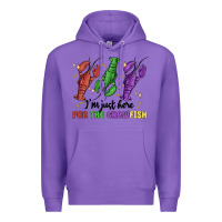 Purple i'm just here for the crawfish Premium Hoodie - MaliasSmallBusiness