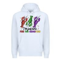 White i'm just here for the crawfish Premium Hoodie - MaliasSmallBusiness