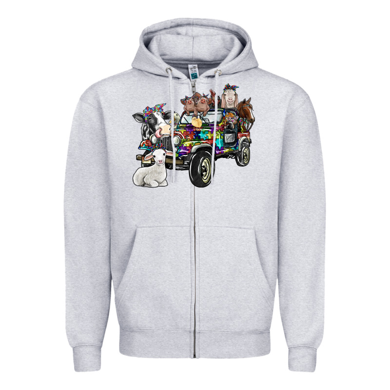 Farm Life Zipper Hoodie by SublimationCraftShop | Teevron