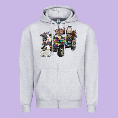Farm Life Zipper Hoodie Designed By Sublimationcraftshop
